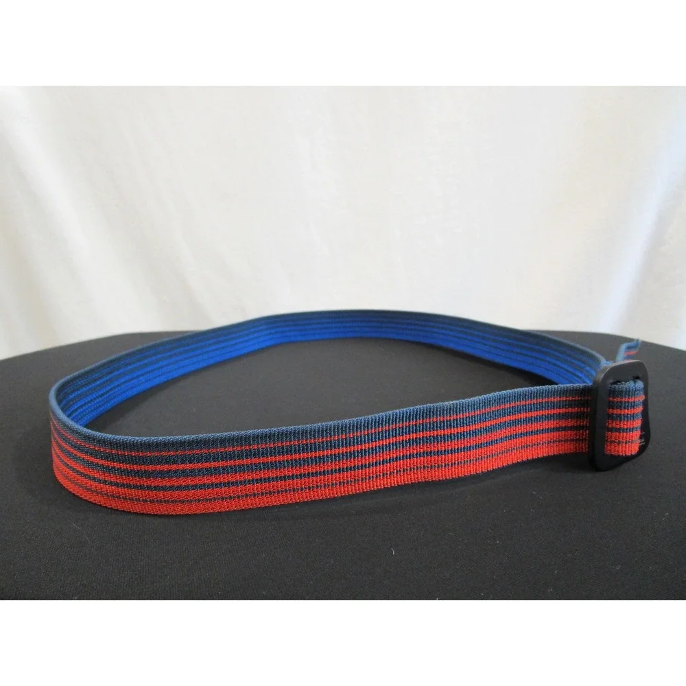 Rare Patagonia Friction Belt Reversible Blue/Red Striped Webbing Nylon OS
